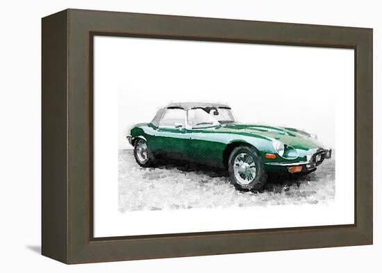 1961 Jaguar E-Type Watercolor-NaxArt-Framed Stretched Canvas