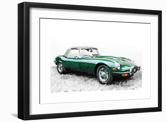 1961 Jaguar E-Type Watercolor-NaxArt-Framed Premium Giclee Print