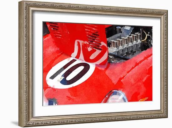 1962 Ferrari 250 GTO Engine Watercolor-NaxArt-Framed Art Print