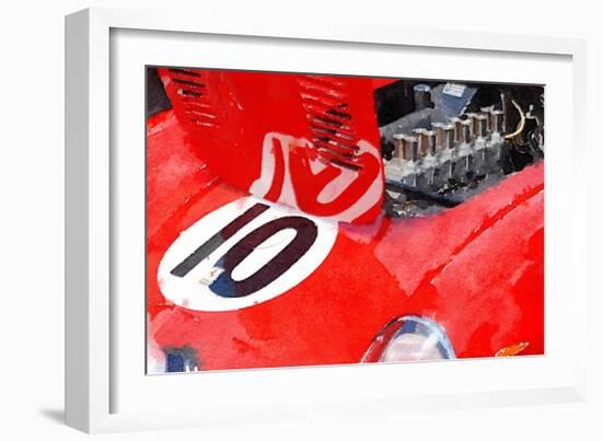 1962 Ferrari 250 GTO Engine Watercolor-NaxArt-Framed Art Print