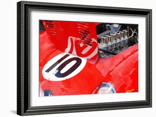 1962 Ferrari 250 GTO Engine Watercolor-NaxArt-Framed Art Print