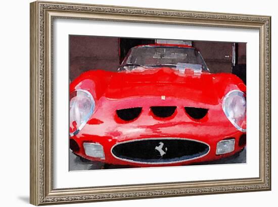 1962 Ferrari 250 GTO Front Watercolor-NaxArt-Framed Art Print