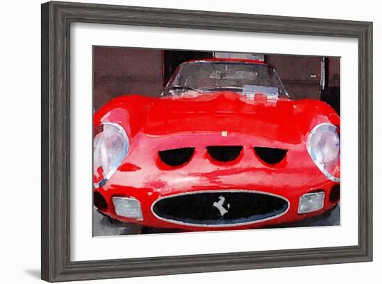 1962 Ferrari 250 GTO Front Watercolor-NaxArt-Framed Art Print