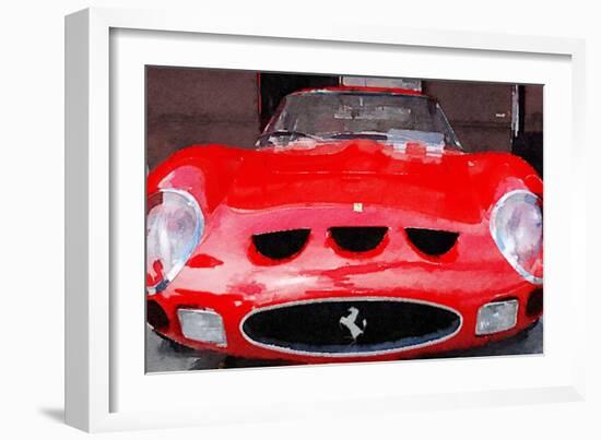 1962 Ferrari 250 GTO Front Watercolor-NaxArt-Framed Art Print