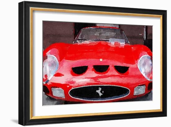 1962 Ferrari 250 GTO Front Watercolor-NaxArt-Framed Art Print