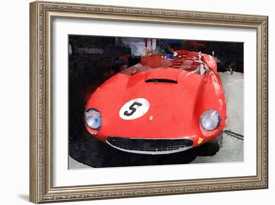 1962 Ferrari in the Pits Watercolor-NaxArt-Framed Art Print