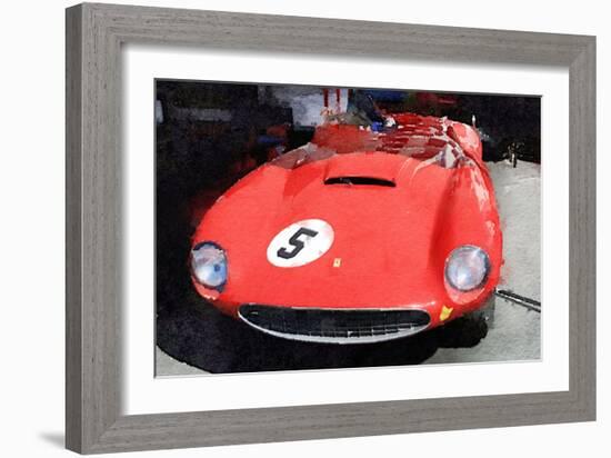 1962 Ferrari in the Pits Watercolor-NaxArt-Framed Art Print