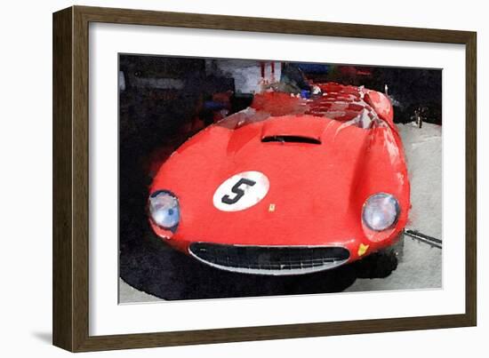 1962 Ferrari in the Pits Watercolor-NaxArt-Framed Art Print