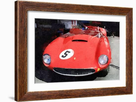 1962 Ferrari in the Pits Watercolor-NaxArt-Framed Art Print