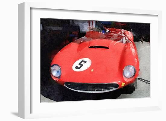 1962 Ferrari in the Pits Watercolor-NaxArt-Framed Art Print