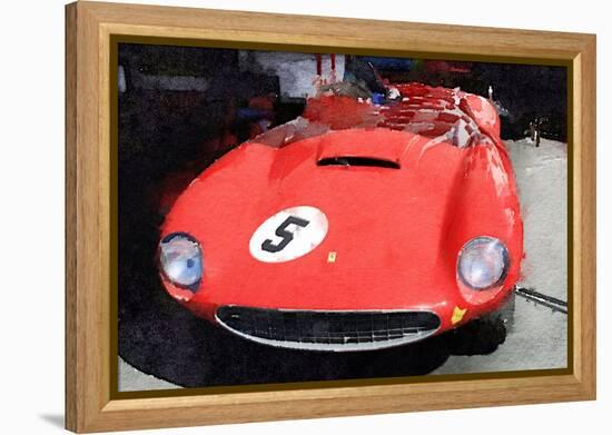 1962 Ferrari in the Pits Watercolor-NaxArt-Framed Stretched Canvas