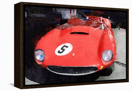 1962 Ferrari in the Pits Watercolor-NaxArt-Framed Stretched Canvas