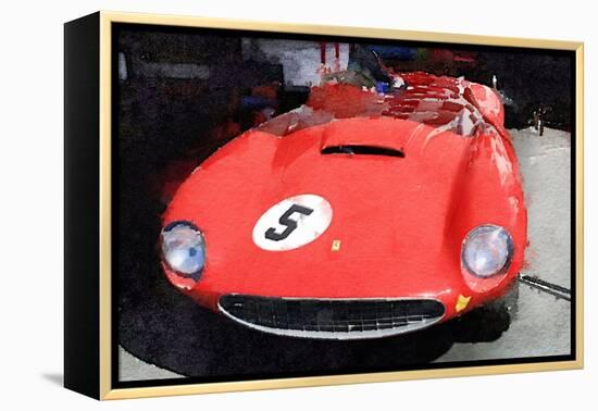 1962 Ferrari in the Pits Watercolor-NaxArt-Framed Stretched Canvas