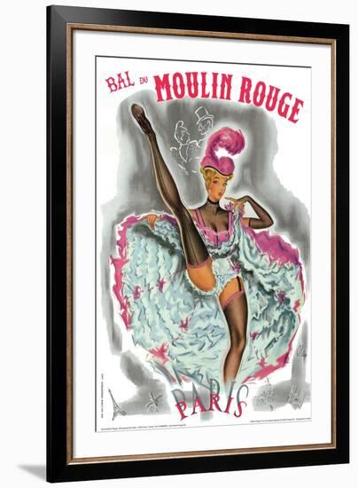 1962 Moulin Rouge cancan rose-Pierre Okley-Framed Giclee Print