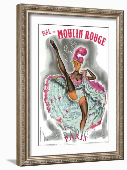 1962 Moulin Rouge cancan rose-Pierre Okley-Framed Premium Giclee Print