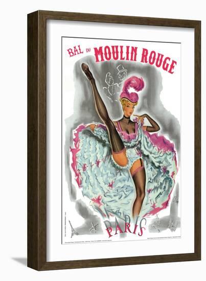 1962 Moulin Rouge cancan rose-Pierre Okley-Framed Premium Giclee Print