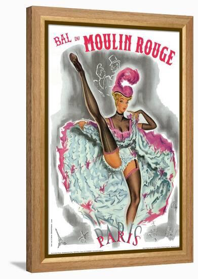 1962 Moulin Rouge cancan rose-Pierre Okley-Framed Premier Image Canvas