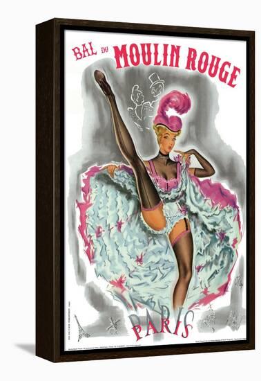 1962 Moulin Rouge cancan rose-Pierre Okley-Framed Premier Image Canvas