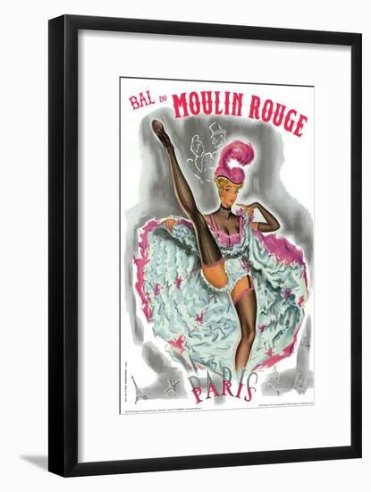 1962 Moulin Rouge cancan rose-Pierre Okley-Framed Giclee Print