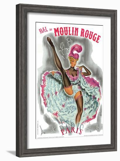 1962 Moulin Rouge cancan rose-Pierre Okley-Framed Giclee Print