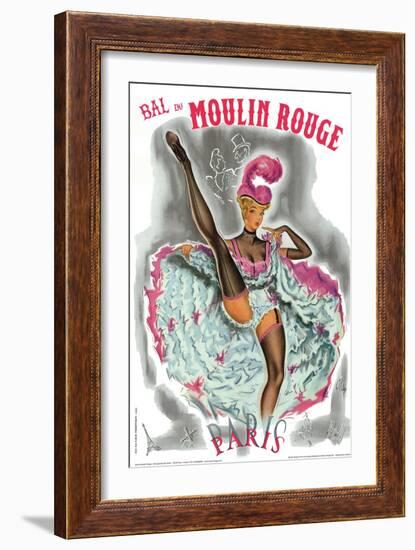 1962 Moulin Rouge cancan rose-Pierre Okley-Framed Giclee Print