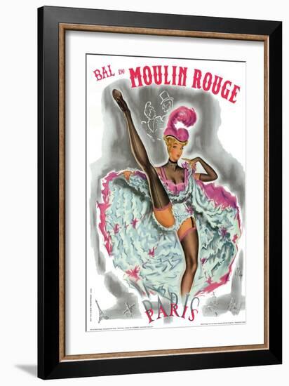 1962 Moulin Rouge cancan rose-Pierre Okley-Framed Giclee Print