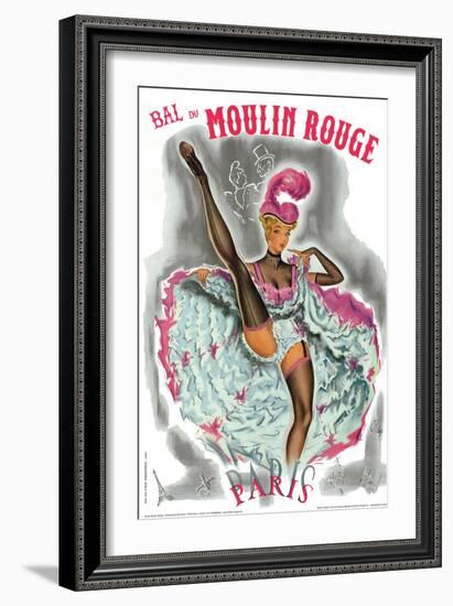 1962 Moulin Rouge cancan rose-Pierre Okley-Framed Giclee Print