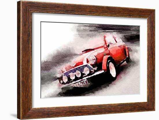 1963 Austin Mini Cooper Watercolor-NaxArt-Framed Art Print