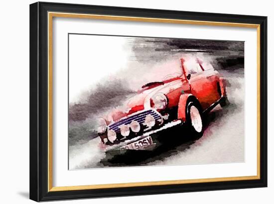 1963 Austin Mini Cooper Watercolor-NaxArt-Framed Art Print