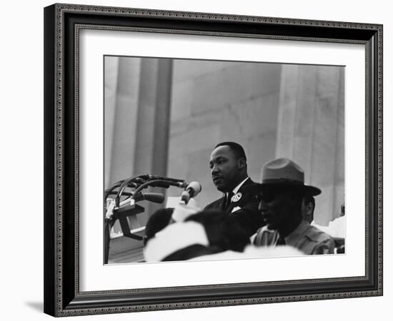 1963 March on Washington. Martin Luther King Delivering His 'I Have a Dream Speech.' Aug. 28, 1963-null-Framed Photo