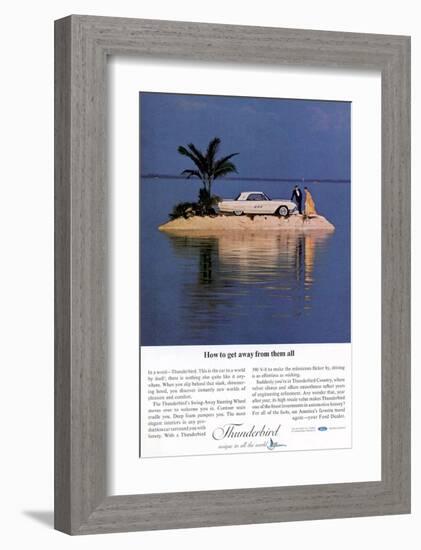 1963 Thunderbird Getting Away-null-Framed Art Print