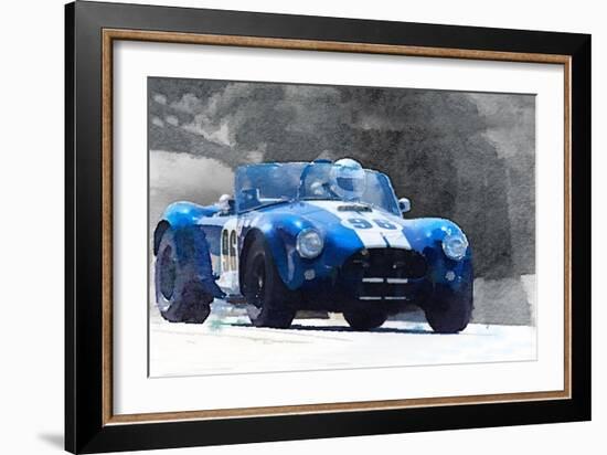 1964 AC Cobra Shelby Racing Watercolor-NaxArt-Framed Art Print