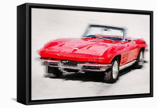 1964 Corvette Stingray Watercolor-NaxArt-Framed Stretched Canvas