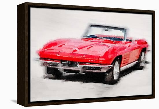 1964 Corvette Stingray Watercolor-NaxArt-Framed Stretched Canvas