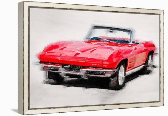 1964 Corvette Stingray Watercolor-NaxArt-Framed Stretched Canvas