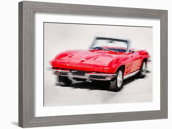 1964 Corvette Stingray Watercolor-NaxArt-Framed Premium Giclee Print