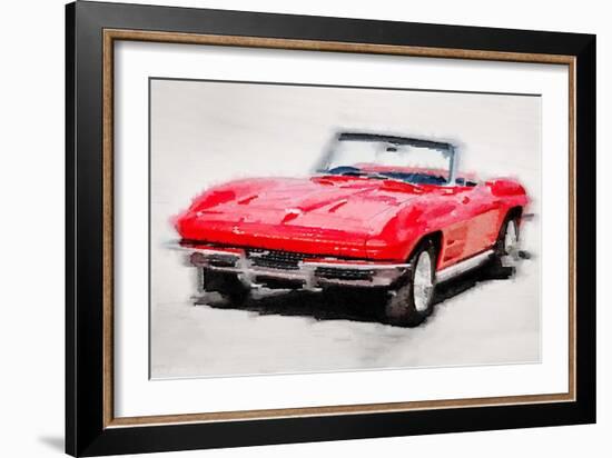 1964 Corvette Stingray Watercolor-NaxArt-Framed Premium Giclee Print