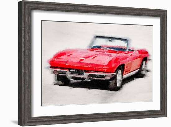 1964 Corvette Stingray Watercolor-NaxArt-Framed Art Print