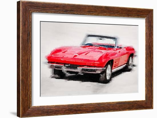 1964 Corvette Stingray Watercolor-NaxArt-Framed Art Print