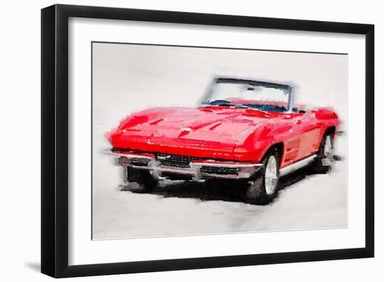 1964 Corvette Stingray Watercolor-NaxArt-Framed Art Print