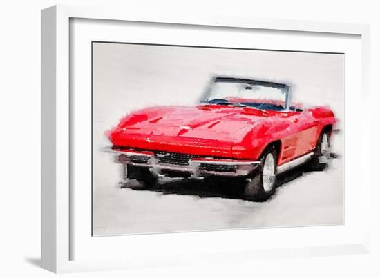 1964 Corvette Stingray Watercolor-NaxArt-Framed Art Print