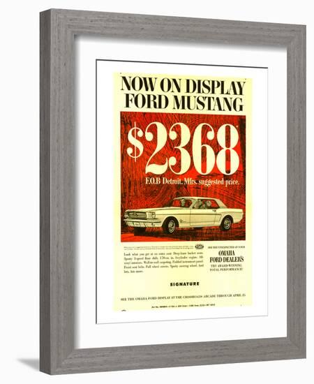 1964 Mustang - Now On Display-null-Framed Art Print