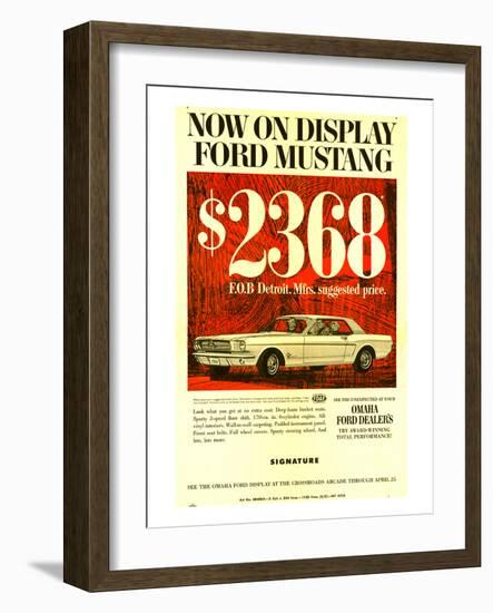 1964 Mustang - Now On Display-null-Framed Art Print