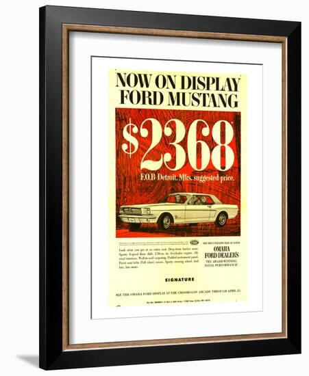 1964 Mustang - Now On Display-null-Framed Art Print