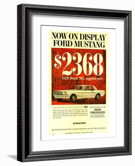 1964 Mustang - Now On Display-null-Framed Art Print