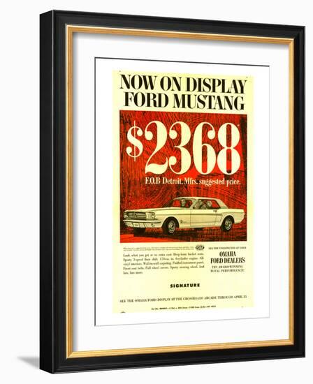 1964 Mustang - Now On Display-null-Framed Art Print