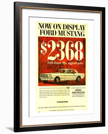 1964 Mustang - Now On Display-null-Framed Art Print