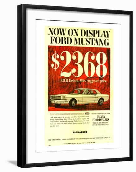 1964 Mustang - Now On Display-null-Framed Art Print