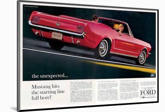 1964 Mustang - the Unexpected-null-Mounted Art Print