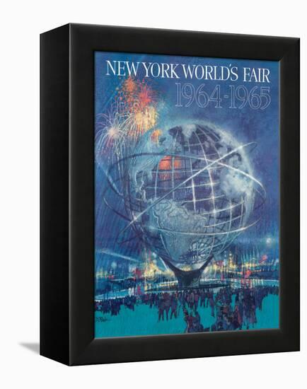 1964 New York World’s Fair - Unisphere Globe, Vintage Travel Poster-Bob Peak-Framed Stretched Canvas